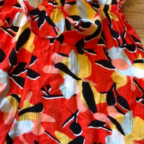 NEW Billabong Summer Solstice Printed Romper Size S Orange Floral Shorts Beach - Picture 5 of 8
